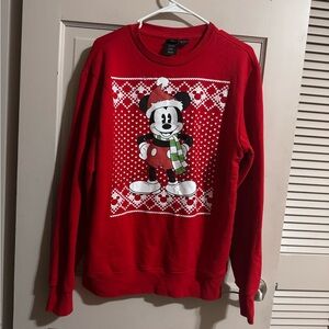 Mickey Mouse Disney Christmas Sweater Size Medium Red - Doesn't Light Up